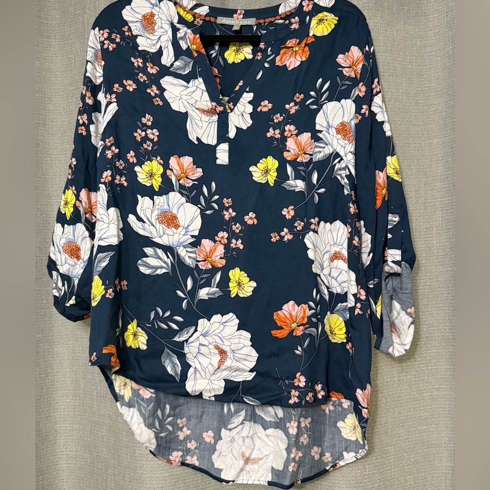 Daniel Rainn Floral Navy Women's Top